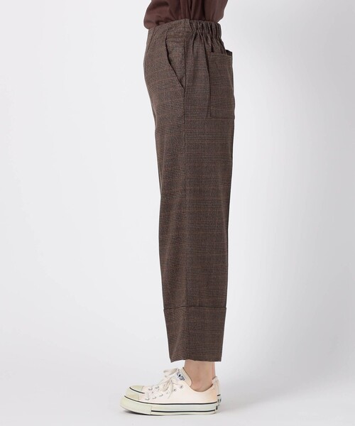 Grand PARK(グランドパーク)の「ロールヘムグレンチェックパンツ(その他パンツ・レディース・ブラウン/チャコールグレー・FREE)」の6枚目の写真