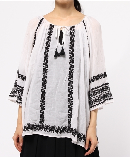 Denim & Supply Ralph Lauren（デニムアンドサプライラルフローレン）の「エンブロイダード ガーゼ トップ（その他トップス・レディース・ホワイト・SMALL/MEDIUM/X-SMALL/LARGE/XX-SMALL）」の7枚目の写真