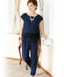 スカラップ レース ドレス フォーマル&ロング丈 タイト セットアップ 結婚式対応 オケージョンドレス パーティー パンツドレス お呼ばれ 七五三 ママ お宮参り 学校行事 二次会 成人式