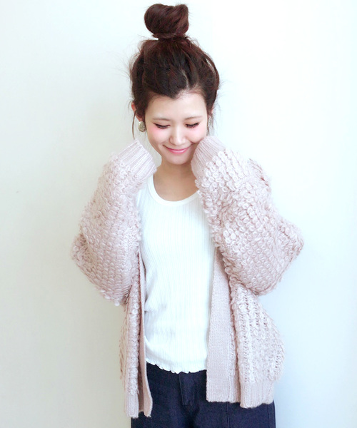 archives（アルシーヴ）の「ループ編みトッパーニット カーディガン（カーディガン/ボレロ・レディース・グレー/ブラウン/ピンク/シルバーグレー/ブラック/オフホワイト・MEDIUM）」の6枚目の写真