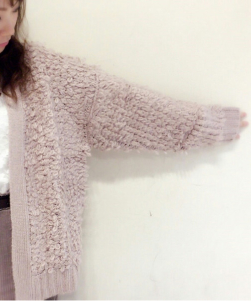 archives（アルシーヴ）の「ループ編みトッパーニット カーディガン（カーディガン/ボレロ・レディース・グレー/ブラウン/ピンク/シルバーグレー/ブラック/オフホワイト・MEDIUM）」の7枚目の写真
