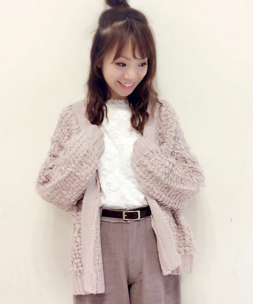 archives（アルシーヴ）の「ループ編みトッパーニット カーディガン（カーディガン/ボレロ・レディース・グレー/ブラウン/ピンク/シルバーグレー/ブラック/オフホワイト・MEDIUM）」の11枚目の写真