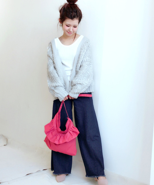 archives（アルシーヴ）の「ループ編みトッパーニット カーディガン（カーディガン/ボレロ・レディース・グレー/ブラウン/ピンク/シルバーグレー/ブラック/オフホワイト・MEDIUM）」の13枚目の写真