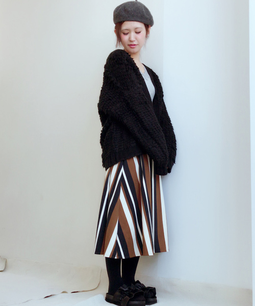 archives（アルシーヴ）の「ループ編みトッパーニット カーディガン（カーディガン/ボレロ・レディース・グレー/ブラウン/ピンク/シルバーグレー/ブラック/オフホワイト・MEDIUM）」の14枚目の写真