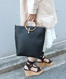 FIGARO Paris | LAULA DI MAGGIO バンブーハンドル 2ツオリ クラッチ◆(クラッチバッグ)