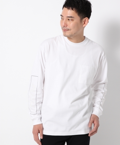 GLOBAL WORK(グローバルワーク)の「【WEB限定価格】プリント長袖TEE/744538(Tシャツ/カットソー・メンズ・ブラック/ホワイト・LARGE/SMALL/X-LARGE/MEDIUM)」の2枚目の写真