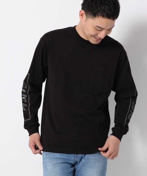 GLOBAL WORK(グローバルワーク)の「【WEB限定価格】プリント長袖TEE/744538(Tシャツ/カットソー・メンズ・ブラック/ホワイト・LARGE/SMALL/X-LARGE/MEDIUM)」の1枚目の写真