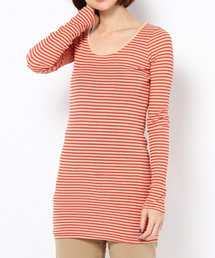 L7310 リブロング丈ボーダーロンT