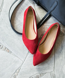 menue | ポインテッドトゥ フラットヒール パンプス(パンプス)