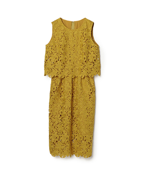 ESTNATION(エストネーション)の「ESTNATION レースワンピース(ワンピース・レディース・イエロー/ライトグレー/ブラウン・36/38)」の3枚目の写真