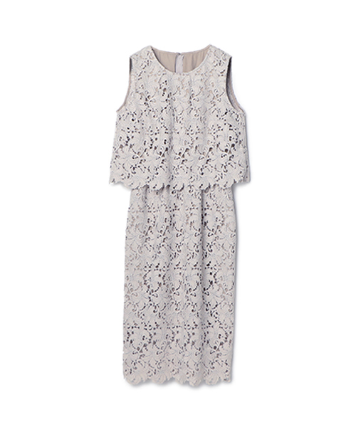 ESTNATION(エストネーション)の「ESTNATION レースワンピース(ワンピース・レディース・イエロー/ライトグレー/ブラウン・36/38)」の2枚目の写真