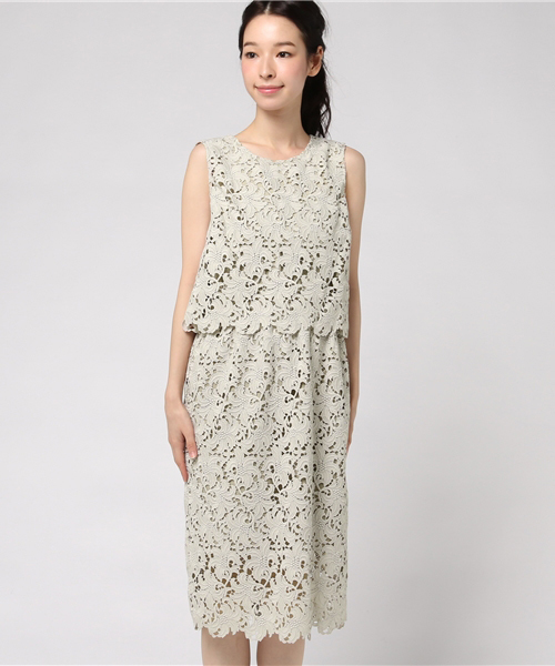 ESTNATION(エストネーション)の「ESTNATION レースワンピース(ワンピース・レディース・イエロー/ライトグレー/ブラウン・36/38)」の16枚目の写真