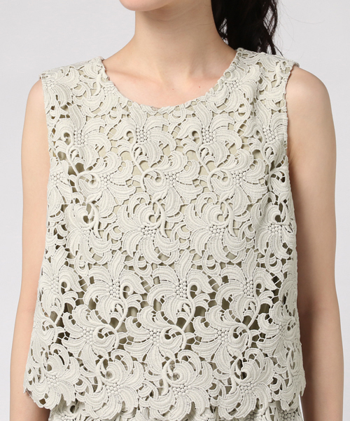 ESTNATION(エストネーション)の「ESTNATION レースワンピース(ワンピース・レディース・イエロー/ライトグレー/ブラウン・36/38)」の12枚目の写真