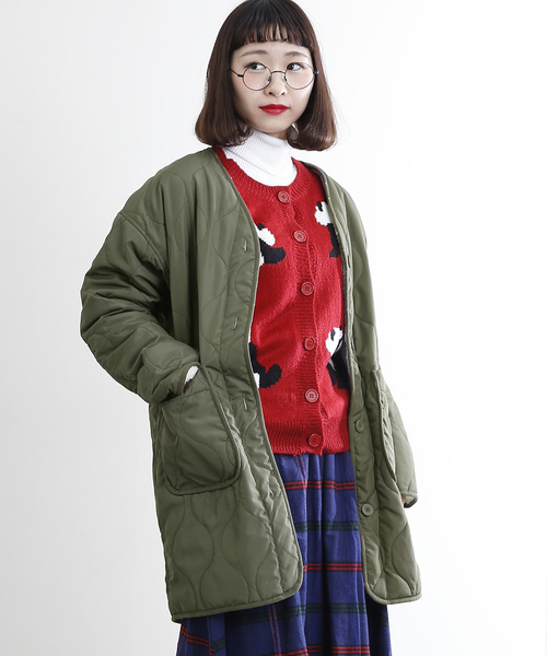 MERLOT（メルロー）の「ボアキルティングコート651-8527（ダウンジャケット/コート・レディース・ブラック/カーキ/モカ・FREE）」の3枚目の写真
