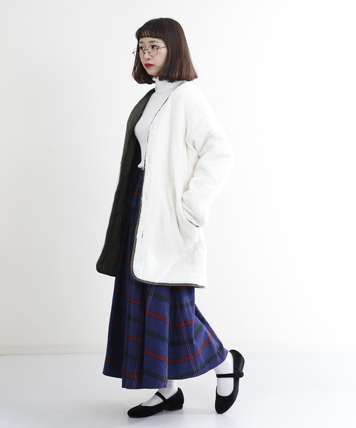MERLOT（メルロー）の「ボアキルティングコート651-8527（ダウンジャケット/コート・レディース・ブラック/カーキ/モカ・FREE）」の9枚目の写真