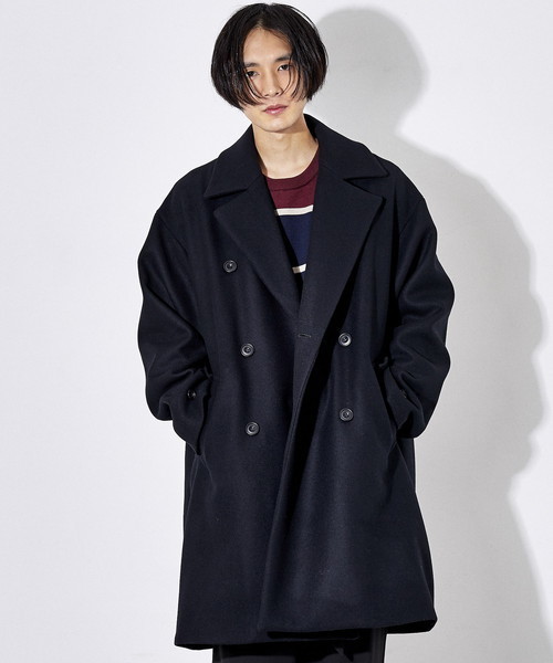 STUDIOUS（ステュディオス）の「【STUDIOUS】ウールオーバーWロングコート（その他アウター・メンズ・ブラック/グレー・1/2）」の2枚目の写真