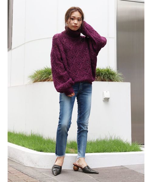 Ungrid（アングリッド）の「フレイドヘムストスリ（デニムパンツ・レディース・インディゴブルー/ブルー・24inch/25inch/26inch/27inch/23inch）」の15枚目の写真