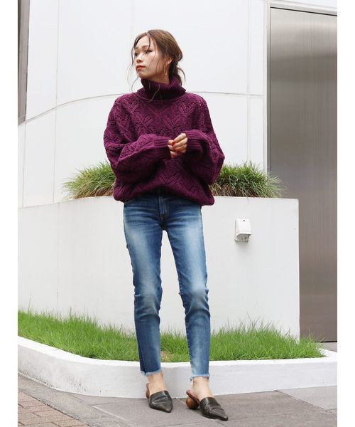 Ungrid（アングリッド）の「フレイドヘムストスリ（デニムパンツ・レディース・インディゴブルー/ブルー・24inch/25inch/26inch/27inch/23inch）」の14枚目の写真