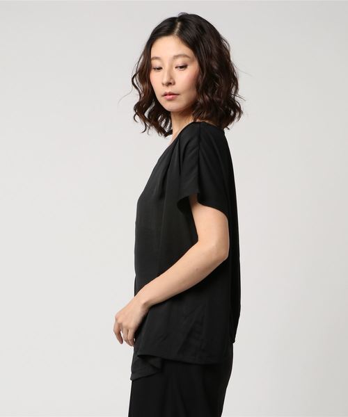 INTERPLANET(インタープラネット)の「異素材3WAYトップス(Tシャツ/カットソー・レディース・ブラック/オフホワイト/カーキ・FREE)」の7枚目の写真