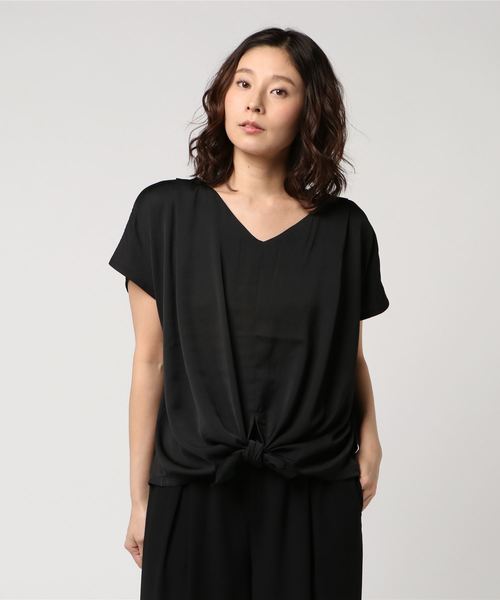 INTERPLANET(インタープラネット)の「異素材3WAYトップス(Tシャツ/カットソー・レディース・ブラック/オフホワイト/カーキ・FREE)」の5枚目の写真