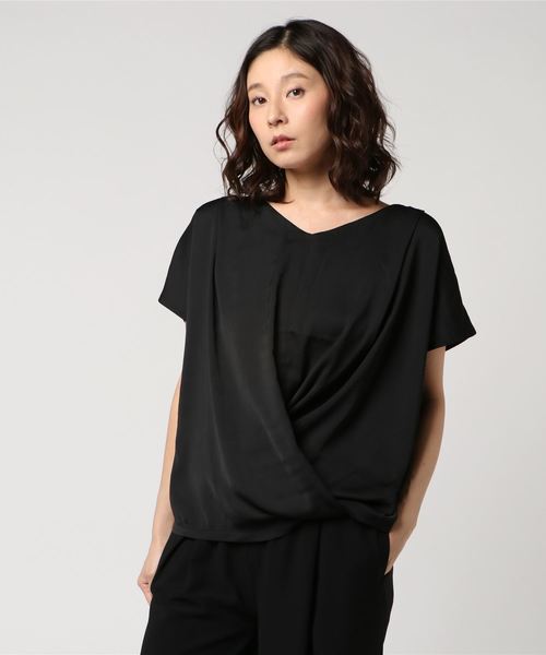 INTERPLANET(インタープラネット)の「異素材3WAYトップス(Tシャツ/カットソー・レディース・ブラック/オフホワイト/カーキ・FREE)」の6枚目の写真
