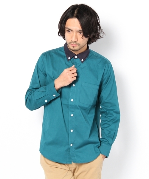 WHO'S WHO gallery(フーズフーギャラリー)の「ツイルクレリックボタンダウンシャツ(シャツ/ブラウス・メンズ・ホワイト/ベージュ/グレー/ブルー/オレンジ・MEDIUM/LARGE)」の4枚目の写真