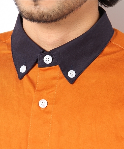 WHO'S WHO gallery(フーズフーギャラリー)の「ツイルクレリックボタンダウンシャツ(シャツ/ブラウス・メンズ・ホワイト/ベージュ/グレー/ブルー/オレンジ・MEDIUM/LARGE)」の8枚目の写真