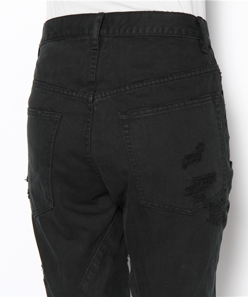 And A（アンドエー）の「製品染め加工3Dクラッシュルーズパンツ（デニムパンツ・レディース・ブラック・38）」の7枚目の写真