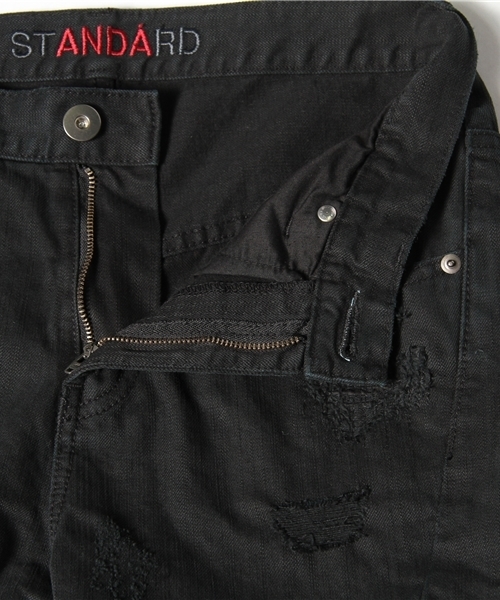 And A（アンドエー）の「製品染め加工3Dクラッシュルーズパンツ（デニムパンツ・レディース・ブラック・38）」の9枚目の写真