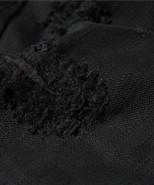 And A（アンドエー）の「製品染め加工3Dクラッシュルーズパンツ（デニムパンツ・レディース・ブラック・38）」の6枚目の写真