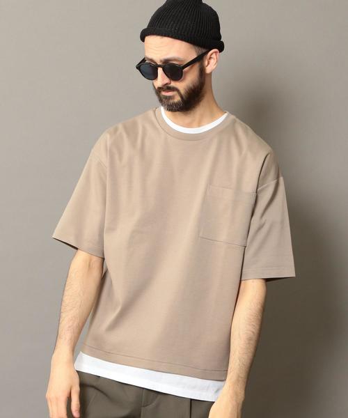BEAUTY&YOUTH UNITED ARROWS(ビューティーアンドユースユナイテッドアローズ)の「BY ワイドフォルム カットソー(Tシャツ/カットソー・メンズ・ホワイト/オリーブ/ネイビー/ベージュ・SMALL/X-LARGE/MEDIUM/LARGE)」の7枚目の写真