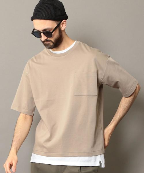 BEAUTY&YOUTH UNITED ARROWS(ビューティーアンドユースユナイテッドアローズ)の「BY ワイドフォルム カットソー(Tシャツ/カットソー・メンズ・ホワイト/オリーブ/ネイビー/ベージュ・SMALL/X-LARGE/MEDIUM/LARGE)」の6枚目の写真