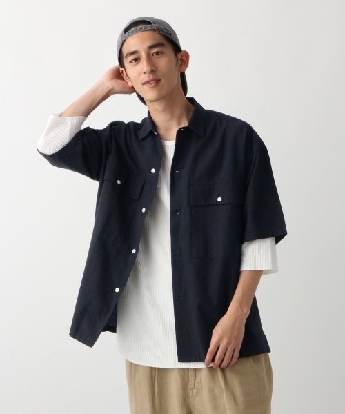 RAGEBLUE(レイジブルー)の「BIGポケットシャツ/796092(シャツ/ブラウス・メンズ・ブラック/グレー/オリーブ・SMALL/MEDIUM/LARGE)」の1枚目の写真