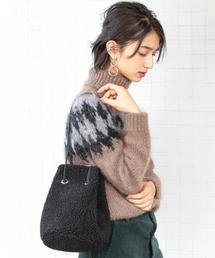 BEAUTY&YOUTH UNITED ARROWS | BY メタリック×ボア リバーシブルドローストバッグ(ハンドバッグ)