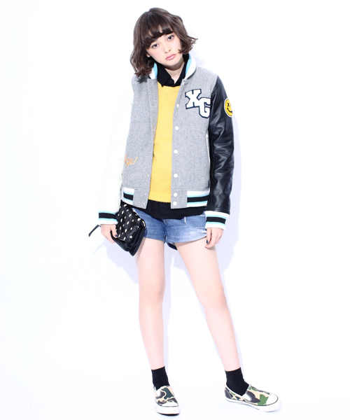 X-girl(エックスガール)の「X-girl×Lee PRINTED SWEAT SHORTS(その他パンツ・レディース・ブルー・1/2)」の2枚目の写真