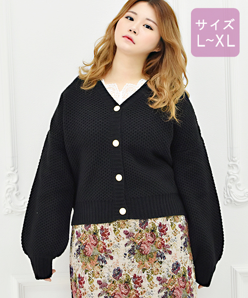 apres jour(アプレジュール)の「【大きいサイズ】 パールボタンVネックカーディガン【ZOZOTOWN限定アイテム】(カーディガン/ボレロ・レディース・ブラック/ベージュ/ラベンダー・X-LARGE)」の18枚目の写真