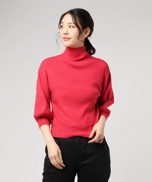 JETSET SOLO PLUS (ジェットセットソロプラス)の「バルーンスリーブハイネックニット(ニット/セーター・レディース・ブラック/イエロー/アイボリー/レッド系その他・FREE)」の4枚目の写真