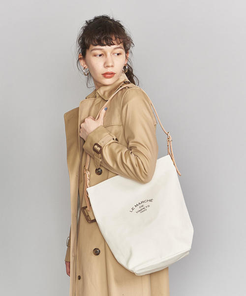 BEAUTY&YOUTH UNITED ARROWS（ビューティーアンドユースユナイテッドアローズ）の「＜LE MARCHE  DE VIMPETS＞∴キャンバスレザーハンドルショルダーバッグ -2WAY-（ショルダーバッグ・レディース・ナチュラル/ライトブルー/ベージュ/モカ・FREE）」の9枚目の写真