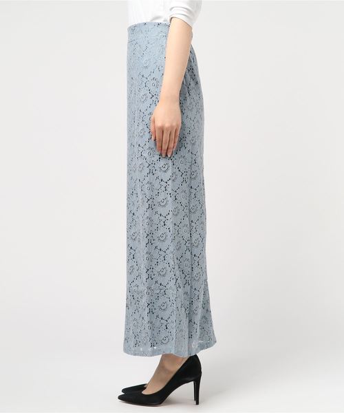 flower（フラワー）の「スウィンギングレーススカート（スカート・レディース・ベージュ/ブルー・FREE）」の4枚目の写真