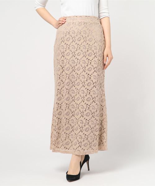 flower（フラワー）の「スウィンギングレーススカート（スカート・レディース・ベージュ/ブルー・FREE）」の5枚目の写真