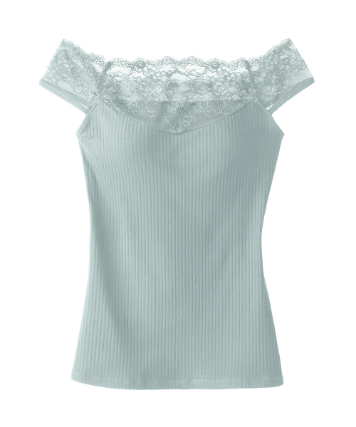 Lingerie by GeeRA（ランジェリーバイジーラ）の「カップ付オフショルリブレースインナー（その他アンダーウェア/インナー・レディース・ブラック/ピンク/オフホワイト/モカ/グレイッシュブルー・SMALL/MEDIUM/LARGE/X-LARGE）」の5枚目の写真