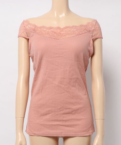 Lingerie by GeeRA（ランジェリーバイジーラ）の「カップ付オフショルリブレースインナー（その他アンダーウェア/インナー・レディース・ブラック/ピンク/オフホワイト/モカ/グレイッシュブルー・SMALL/MEDIUM/LARGE/X-LARGE）」の8枚目の写真