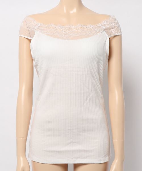 Lingerie by GeeRA（ランジェリーバイジーラ）の「カップ付オフショルリブレースインナー（その他アンダーウェア/インナー・レディース・ブラック/ピンク/オフホワイト/モカ/グレイッシュブルー・SMALL/MEDIUM/LARGE/X-LARGE）」の10枚目の写真