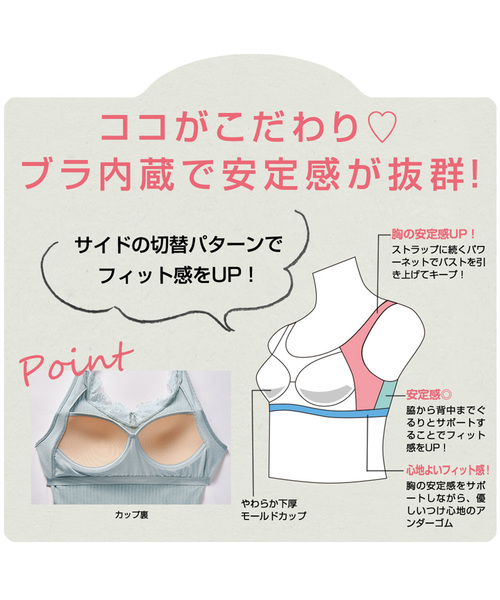 Lingerie by GeeRA（ランジェリーバイジーラ）の「カップ付オフショルリブレースインナー（その他アンダーウェア/インナー・レディース・ブラック/ピンク/オフホワイト/モカ/グレイッシュブルー・SMALL/MEDIUM/LARGE/X-LARGE）」の12枚目の写真