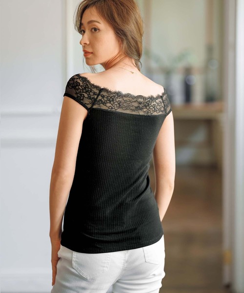 Lingerie by GeeRA（ランジェリーバイジーラ）の「カップ付オフショルリブレースインナー（その他アンダーウェア/インナー・レディース・ブラック/ピンク/オフホワイト/モカ/グレイッシュブルー・SMALL/MEDIUM/LARGE/X-LARGE）」の20枚目の写真