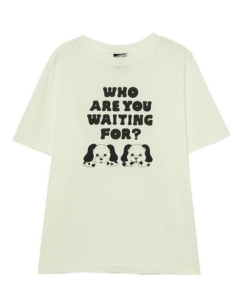 Candy Stripper(キャンディストリッパー)の「WAITING PUPPY Tシャツ(Tシャツ/カットソー・レディース・ブラック/オフホワイト/ブラウン・2/3/4)」の2枚目の写真