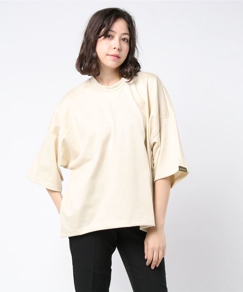 Born（ボーン）の「Born Round Hem Wide T-shirts/ボーン ラウンド ワイド Tシャツ（Tシャツ/カットソー・レディース・ベージュ/サックスブルー/杢グレー/マスタード・FREE）」の8枚目の写真