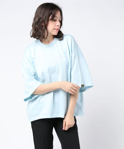 Born（ボーン）の「Born Round Hem Wide T-shirts/ボーン ラウンド ワイド Tシャツ（Tシャツ/カットソー・レディース・ベージュ/サックスブルー/杢グレー/マスタード・FREE）」の9枚目の写真