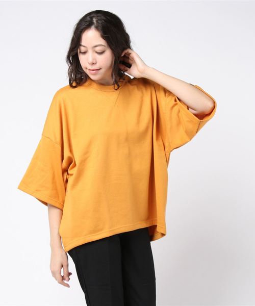 Born（ボーン）の「Born Round Hem Wide T-shirts/ボーン ラウンド ワイド Tシャツ（Tシャツ/カットソー・レディース・ベージュ/サックスブルー/杢グレー/マスタード・FREE）」の10枚目の写真