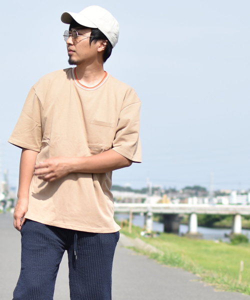 ARCHIVER（アーカイバ）の「【Ir】リブラインクルーＴシャツ（Tシャツ/カットソー・レディース・ホワイト/ブラック/ベージュ/ネイビー/グレー/レッド・MEDIUM/LARGE/X-LARGE）」の4枚目の写真